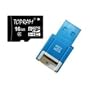 Topram 16GB Class 4 MicroSDHC Card with SD Adapter and R10B Micro USB Flash Card Reader / Writer.