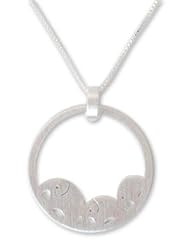 Sterling silver pendant necklace, Elephant Journeys - Handcrafted Sterling Silver Pendant Necklace