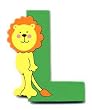 Wooden Lion Letter L Magnet by The Toy Workshop