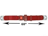 2-Point Lap Seat Belt, Red, 60 Inch Length, with Push Button Release