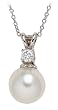 South Sea Cultured Pearl 10.0-10.5mm Pendant w/ Diamond (.15ctw) on 18k White Gold Chain, 18"