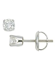 1/2 Carat Diamond 14K White Gold Solitaire Studs