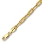 14k Yellow Faceted Anklet - 10 Inch - JewelryWeb