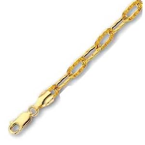14k Yellow Faceted Anklet - 10 Inch by