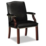 HON 6572NSL11 Jackson 6570 Series Crest-Back Guest Chair, Black Leather