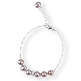 Six Degrees Cultured Pearl Silver Bracelet, Lavender