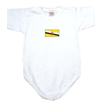 BABY BODYSUIT WHITE FLAG " BRUNEI " 6 - 9 Months