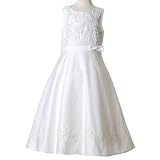 Little Girls WHITE FLORAL BEAD Communion Dress WHOLESOME KIDS Girl 12