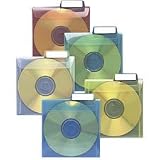 Color Coded CD Saver Protective Sleeves, Clear, 25/pkg