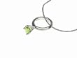 Sterling Silver CZ August Birthstone Ring Necklace with 18" Figaro Chain