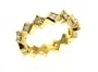 18k Yellow Gold Diamond (.92ctw) Deco Style Eternity Stack Ring w/ Beaded Detail by Diana Heimann