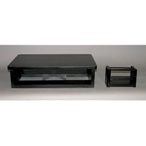 TV and DVD Swivel Stand, Black (20W x 13D x 5-1 2H) with free Remote Control Organizer by