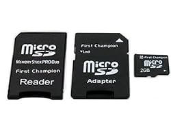 2 GB MicroSD Memory Card with Sony Pro Duo Adapter and SD Adapter