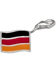 VINANI brand Germany 925 Sterling Silver Charm Pendant Flag brand Germanyy Football HDF