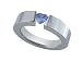 Coeur Bleu-Titanium Ring with Tension Set Heart Shaped Blue Topaz