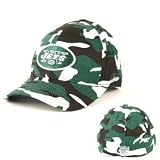 New York Jets NFL Reebok Team Colors Camo Flex Fitted Hat