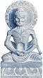 Sitting Buddha Stone Sculpture Collectible Figurines 3.25 x 2 x 6.25 inches (sos223)