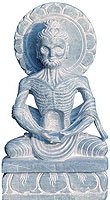 Sitting Buddha Stone Sculpture Collectible Figurines 3.25 x 2 x 6.25 inches (sos223)