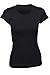 TheLovely Casual Basic Plain Crew Neck Stretch Short Sleeve Workout Tee Shirt Top (black, l )