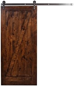 Rustica Ironwood 3 ft x 7 ft Stained ZBarn Door with High Rise System