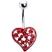 Elite Heart Red Gem Belly Ring