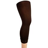 Coffee Brown Lace Bottom Queen Plus Size Footless Tights