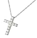 Round Diamond Cross Pendant on Link Chain .75cttw