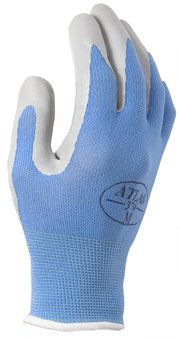 Case (144 pairs) Atlas 370 Garden Club Blue Gloves. Size: Small.
