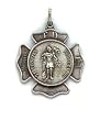 St. Florian Sterling Silver Medal.20" Steel Chains