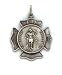 Antiqued Medium Sterling Silver St. Florian Fire Fighters Badge Medal