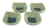 Celadon ceramic bowls, 'Cubic Vision' (set of 4)