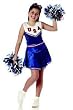 CHILD Blue Patriotic Cheerleader Outfit in Crushed Velvet Costume