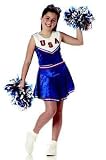 CHILD Blue Patriotic Cheerleader Outfit in Crushed Velvet Costume