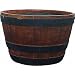 21" Dark Oak, Fiberglass Whiskey Barrel Planter