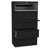 HON 700 Series Five-Drawer Lateral File w/Roll-Out & Posting Shelf, 36w, Black - HON785LP