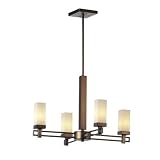 Forecast F167068 Casa 4 Light Single Tier Chandelier in Deep Bronze with Lumea glass