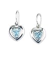 Sterling Silver and Blue Topaz Heart Earrings