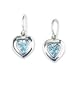 Sterling Silver and Blue Topaz Heart Earrings