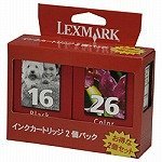 Lexmark TPJPN04 16+26 �u���b�N+�J���[�J�[�g���b�W 2�p�b�N TPJPN04