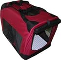 The Ideal Soft Side Pet Cat Dog Crate / Kennel / Carrier for Travel, Indoor and Outdoor *Maroon* *Small*