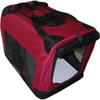 The Ideal Soft Side Pet Cat Dog Crate / Kennel / Carrier for Travel, Indoor and Outdoor *Maroon* *Small*