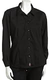 Dickies Women's Long Sleeve Stretch Poplin Classic Shirt, Black, M