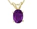 All-Natural Genuine 7x5 mm, Oval Amethyst pendant set in 14k Yellow gold