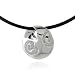 0.25ctw. Silver & Diamond Designer Pendant with Leather Necklace