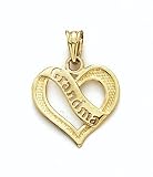 14K 'Grandma' Heart Pendant - GH14677