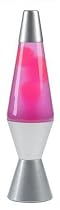 Lava Lite 14-1/2-Inch Classic Lava Lamp, White/Pink
