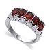 Sterling Silver Band Garnet Gemstone Ring