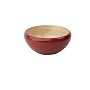 T&G Small Salad Bowl in Hevea Wood with Red Gloss Exterior.d180mm