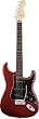 Fender American Deluxe Strat&reg; Ash Electric Guitar, Wine Transparent, Rosewood Fretboard