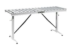 HTC HRT-90 Adjustable 26-1/2-Inch to 43-1/2-Inch Tall 17 Roller 66-Inch by 24-Inch Roller Table